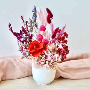 mini Valentine's Day vase arrangement